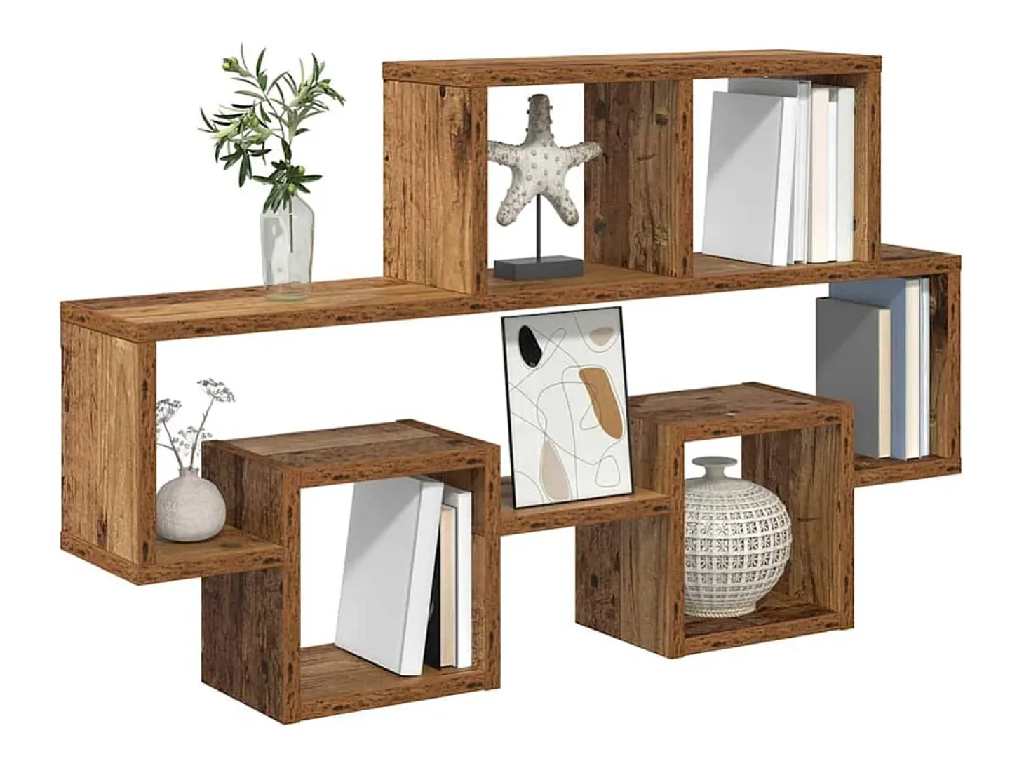 Estante de pared de madera antigua 82 x 15 x 51 cm Madera de ingeniería