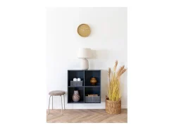 Estante de pared de madera gris oscuro 69 x 30 x 69 cm