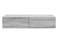 Estante de pared de madera de ingeniería gris Sonoma con cajones