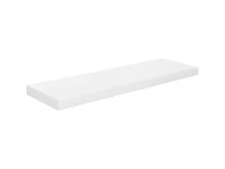 Estante de pared de pared blanco brillante MDF 80x23,5x3,8 cm ES91418