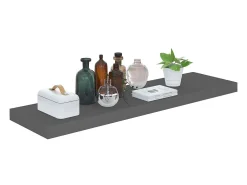 Estante de pared de pared gris con brillo MDF 90x23,5x3,8 cm ES39012