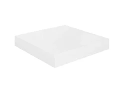 Estante de pared de pared 2 uds MDF blanco brillo 23x23,5x3,8cm ES44484