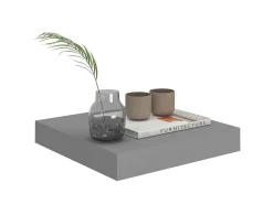 Estante de pared de pared MDF gris 23x23,5x3,8 cm ES51198