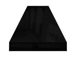Estante de pared de pared MDF negro brillante 120x23,5x3,8 cm ES38224