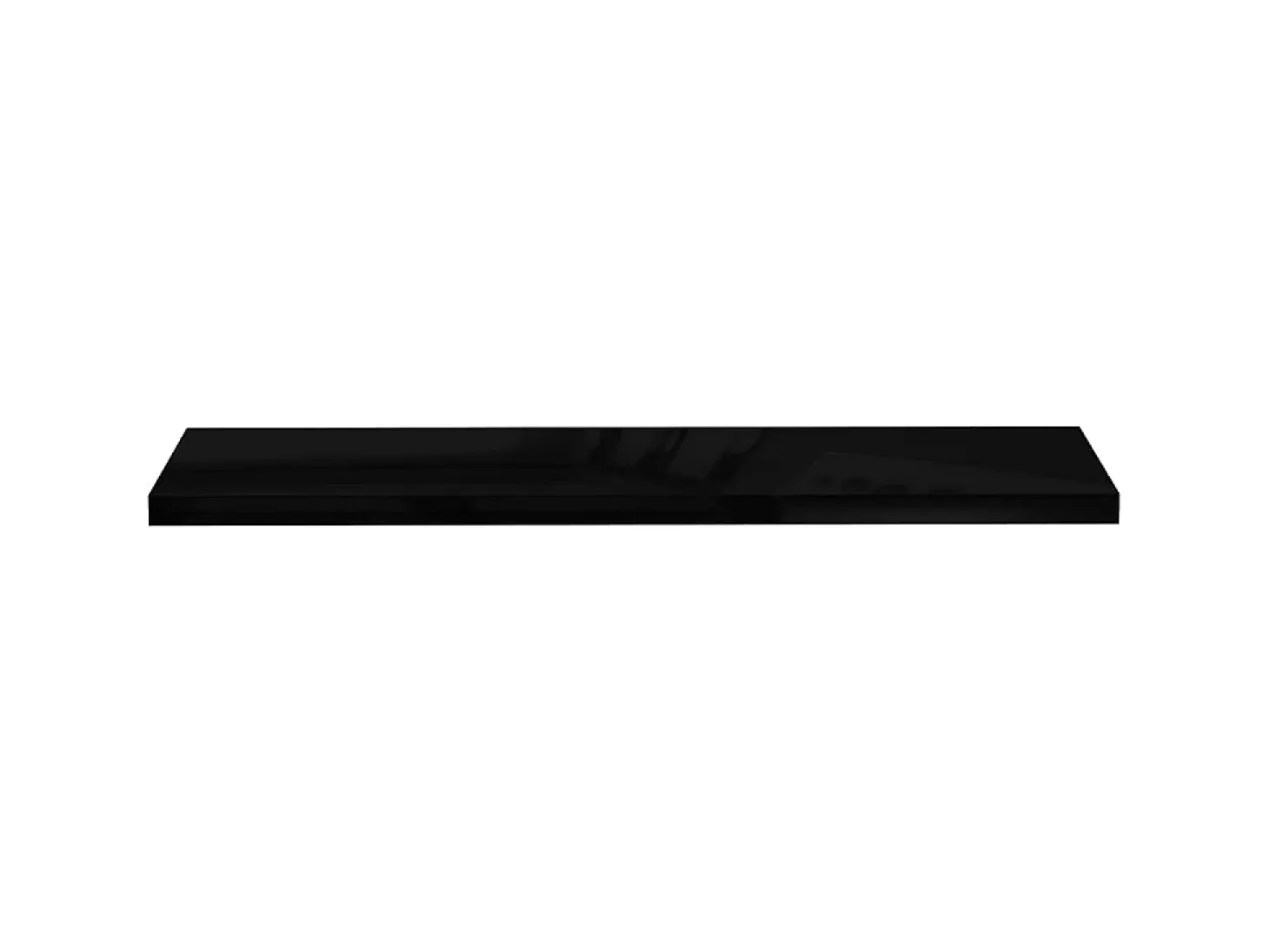 Estante de pared de pared MDF negro brillante 120x23,5x3,8 cm ES38224