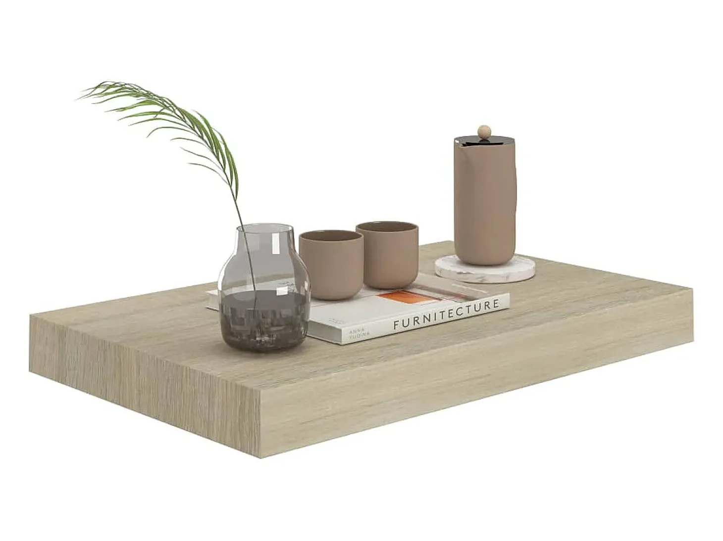 Estante de pared de pared MDF color roble 40x23x3,8 cm ES34268