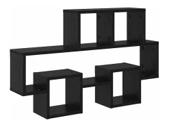 Estante de pared de roble negro 82 x 15 x 51 cm Madera de ingeniería