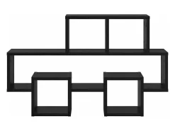 Estante de pared de roble negro 82 x 15 x 51 cm Madera de ingeniería