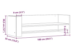 Estante de pared de roble Sonoma 100x35x30,5 cm madera de ingeniería