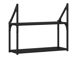 Estante de pared de roble negro 60 x 21 x 51 cm Madera de ingeniería