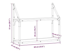Estante de pared de roble negro 60 x 21 x 51 cm Madera de ingeniería