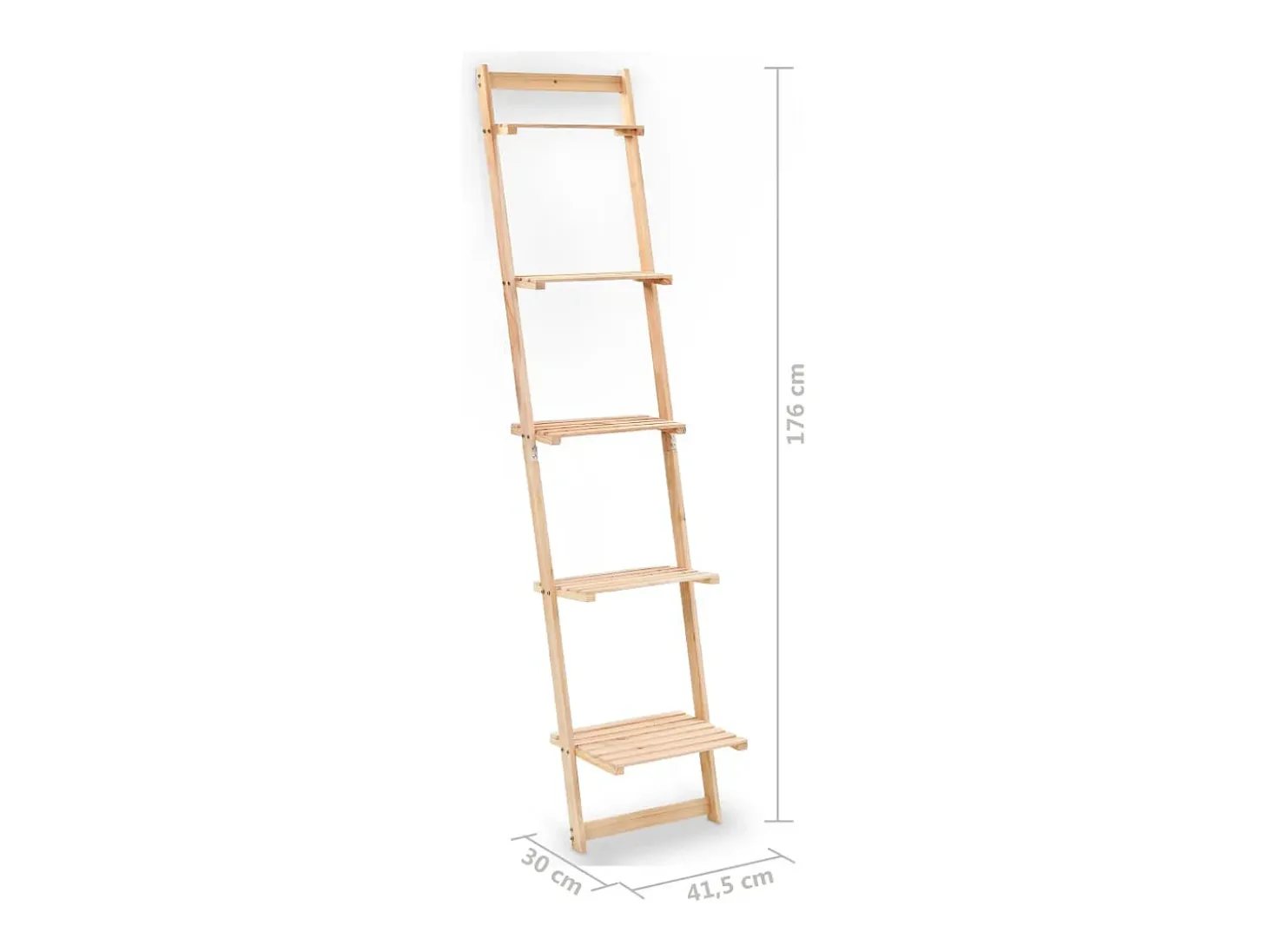 Estante de pared escalera madera de cedro 41,5x30x176 cm