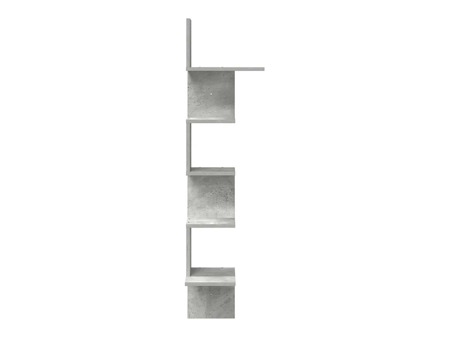 Estante de pared esquinero de hormigón gris 32x32x127,5 cm madera de ingeniería