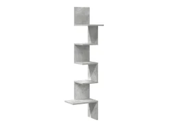Estante de pared esquinero de hormigón gris 32x32x127,5 cm madera de ingeniería