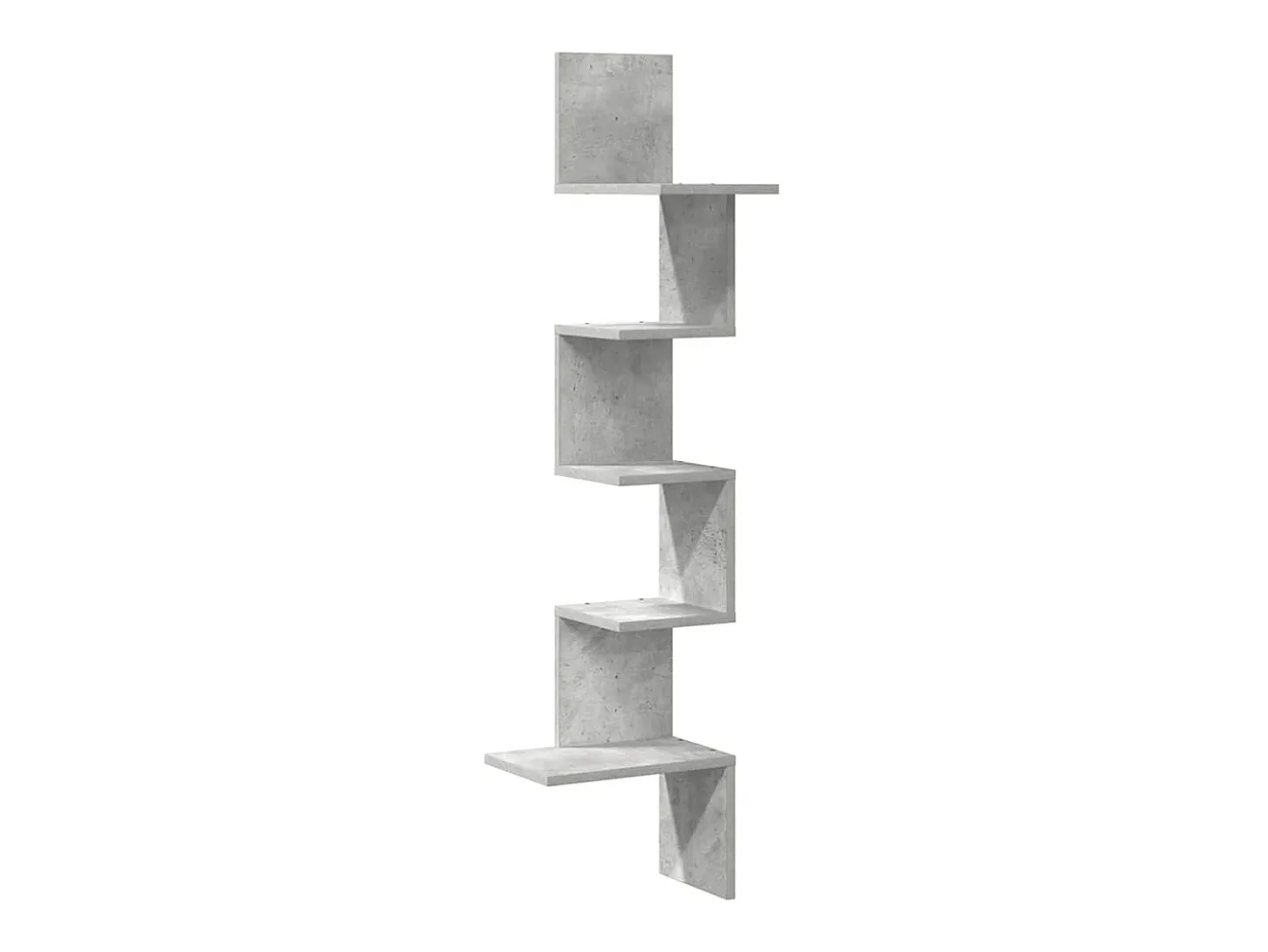 Estante de pared esquinero de hormigón gris 32x32x127,5 cm madera de ingeniería