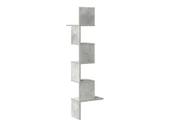 Estante de pared esquinero de hormigón gris 32x32x127,5 cm madera de ingeniería