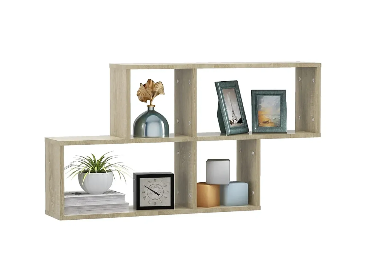 Estante de pared madera contrachapada roble Sonoma 100x18x53 cm ES55563