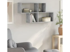Estante de pared madera ingeniería gris hormigón 100x20x53 cm ES596913