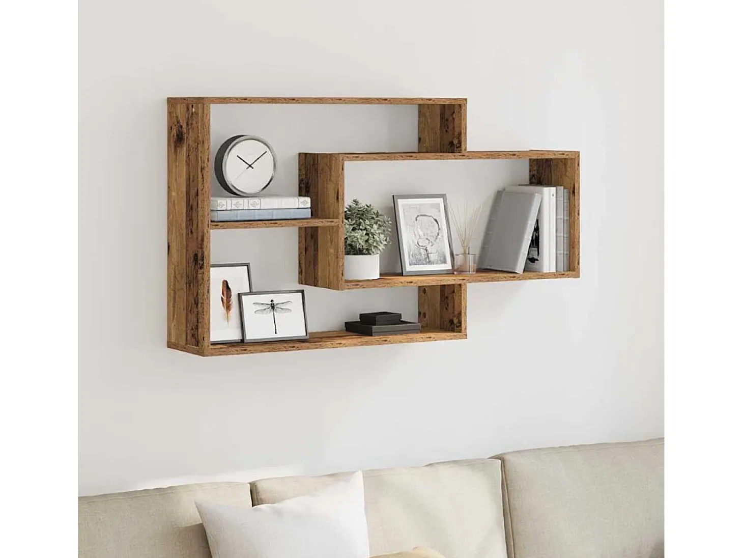 Estante de pared madera vieja 104x20x58,5 cm madera de ingeniería