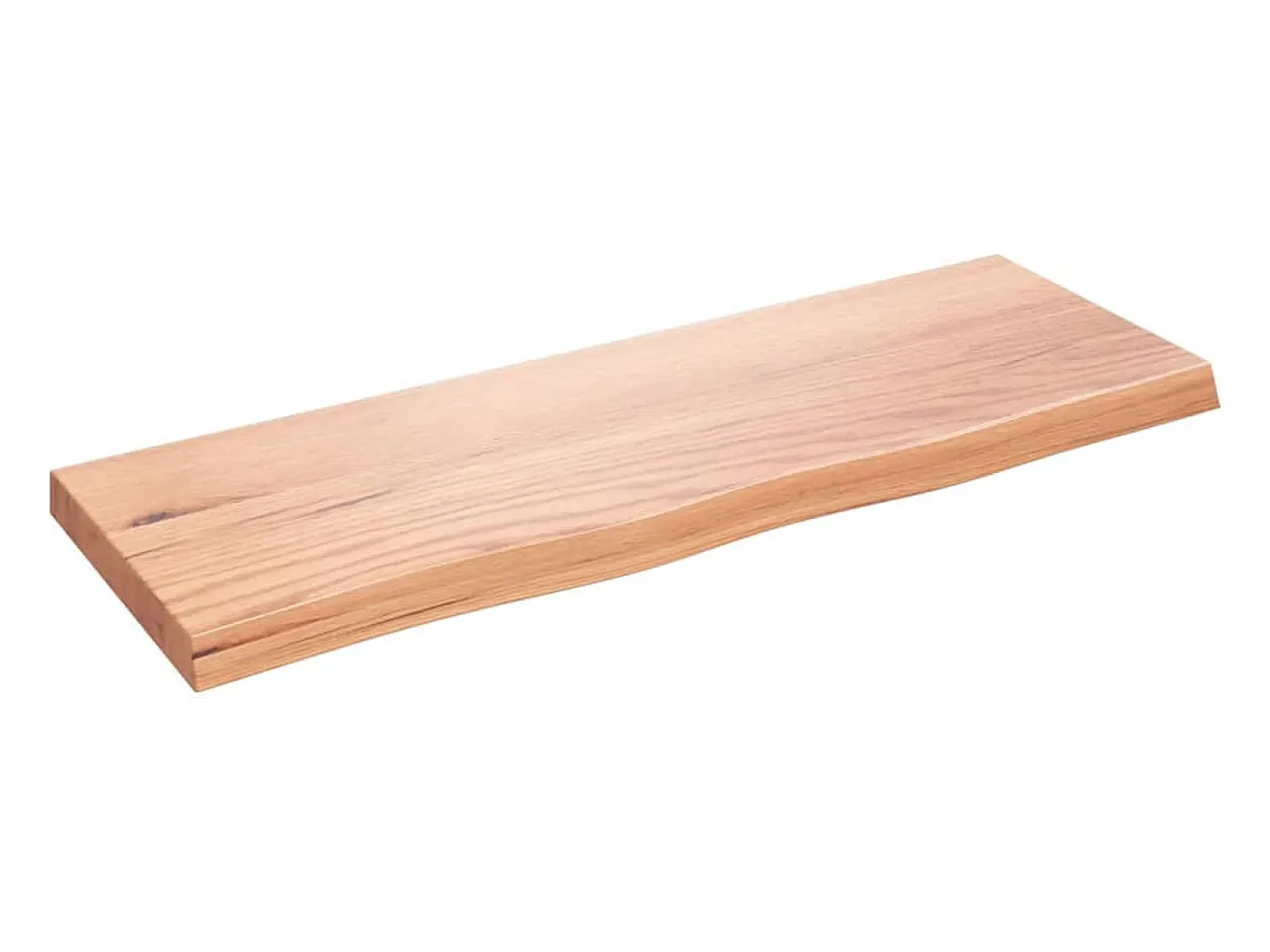 Estante de pared marrón claro en madera maciza de roble tratado