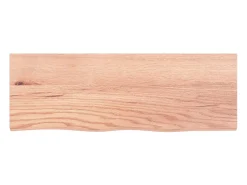 Estante de pared marrón claro en madera maciza de roble tratado