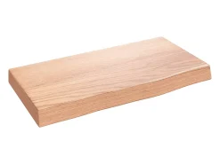 Estante de pared marrón claro 40x20x4 cm madera maciza de roble tratado