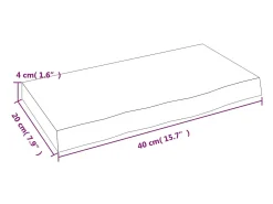 Estante de pared marrón claro 40x20x4 cm madera maciza de roble tratado