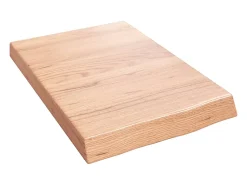 Estante de pared marrón claro en madera maciza de roble tratado