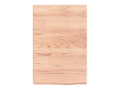 Estante de pared marrón claro en madera maciza de roble tratado