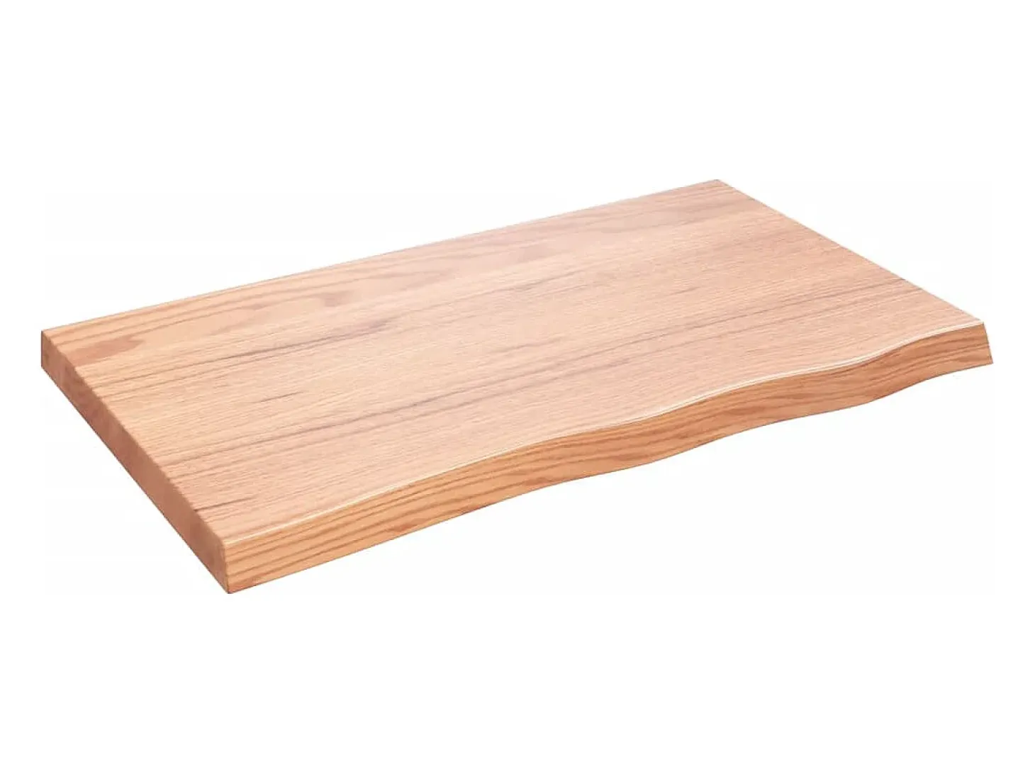 Estante de pared marrón claro en madera maciza de roble tratado