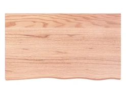 Estante de pared marrón claro en madera maciza de roble tratado