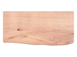 Estante de pared marrón claro en madera maciza de roble tratado