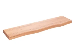 Estante de pared marrón claro 80x20x4 cm madera maciza de roble tratado