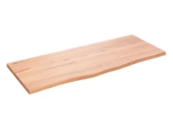 Estante de pared marrón claro 100x40x2cm madera maciza de roble tratado
