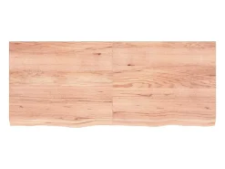 Estante de pared marrón claro en madera maciza de roble tratado