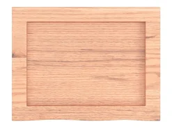 Estante de pared marrón claro en madera maciza de roble tratado