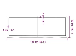 Estante de pared marrón claro en madera maciza de roble tratado