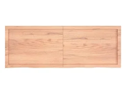 Estante de pared marrón claro en madera maciza de roble tratado