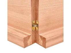Estante de pared marrón claro en madera maciza de roble tratado