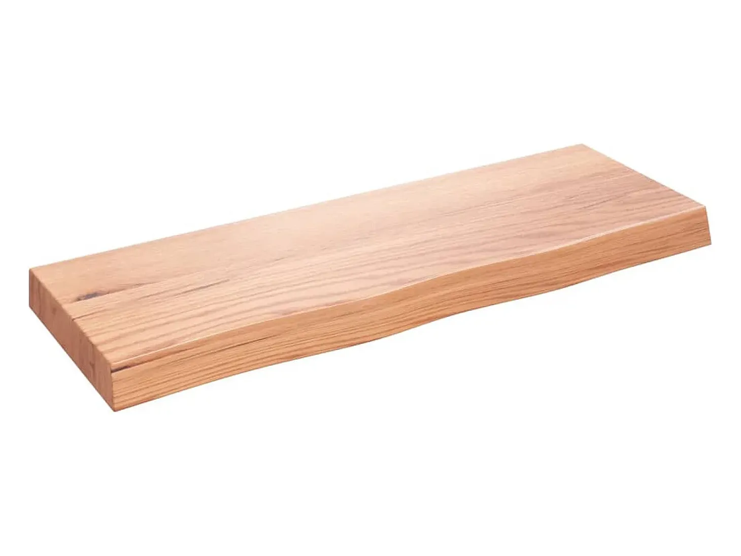 Estante de pared marrón claro en madera maciza de roble tratado