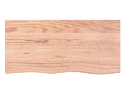 Estante de pared marrón claro 100x50x2cm madera maciza de roble tratado