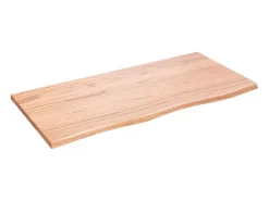 Estante de pared marrón claro 100x50x2cm madera maciza de roble tratado