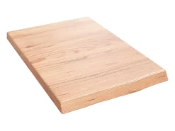 Estante de pared marrón claro en madera maciza de roble tratado