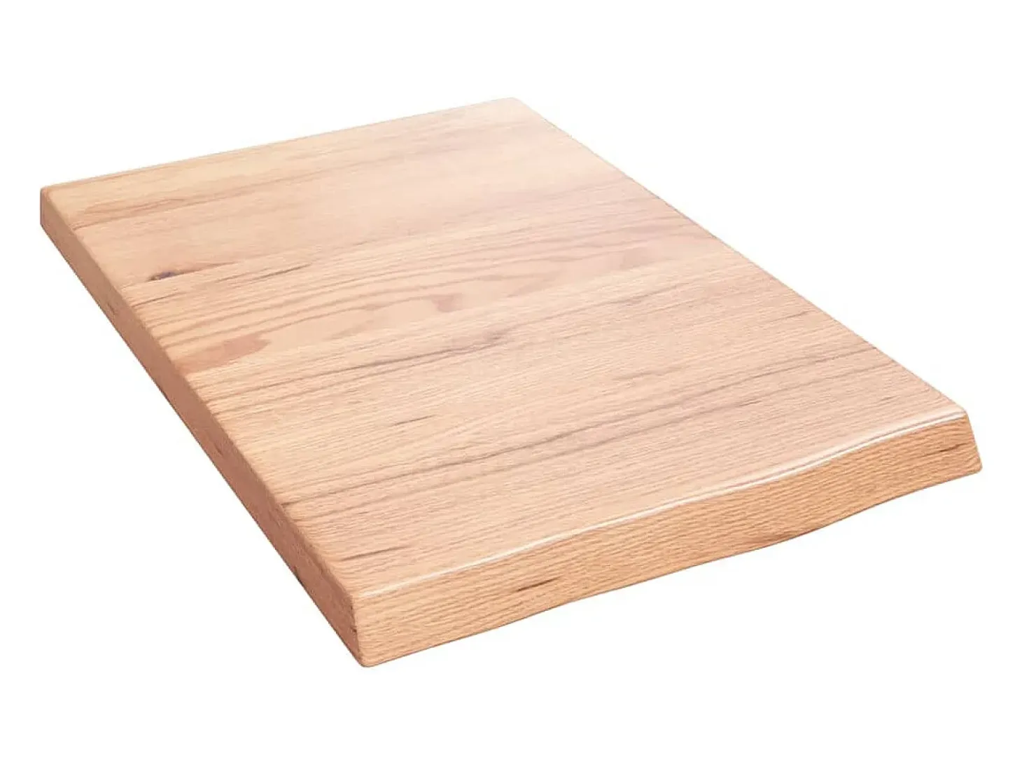 Estante de pared marrón claro en madera maciza de roble tratado
