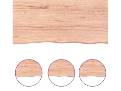 Estante de pared marrón claro 100x20x2cm madera maciza de roble tratado