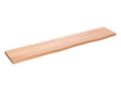 Estante de pared marrón claro 100x20x2cm madera maciza de roble tratado