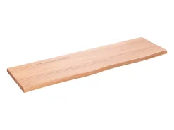 Estante de pared marrón claro 100x30x2cm madera maciza de roble tratado