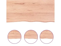Estante de pared marrón claro 100x30x2cm madera maciza de roble tratado