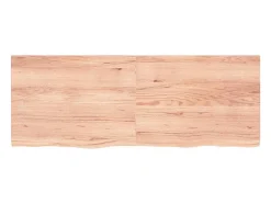 Estante de pared marrón claro en madera maciza de roble tratado