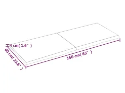 Estante de pared marrón claro en madera maciza de roble tratado